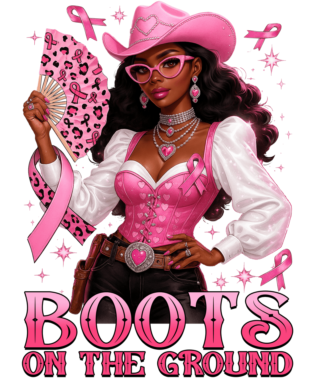 Short sleeve Breast Cancer awareness shirt comes on white or black shirt