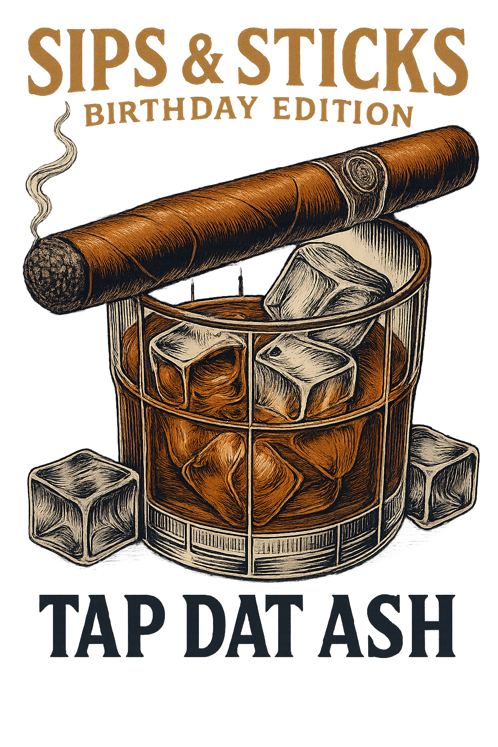 Sip &amp; Sticks b-day edition- Tap dat ash tee